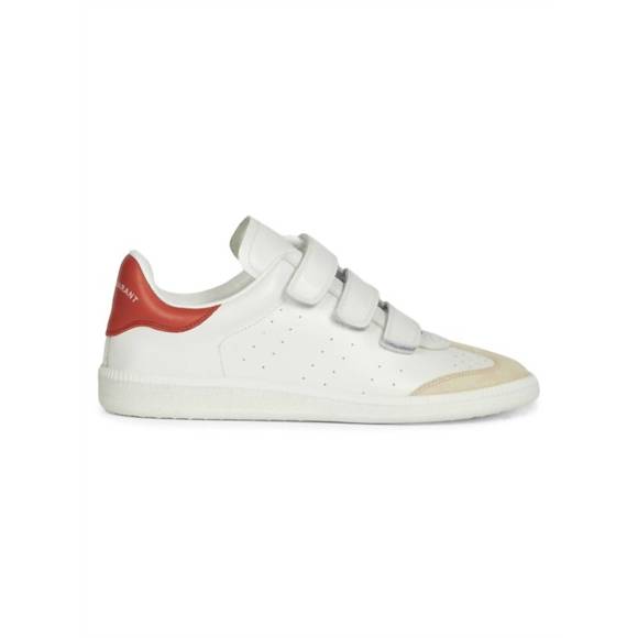 NEW ISABEL MARANT beth leather sneakers in cream - Picture 1 of 6
